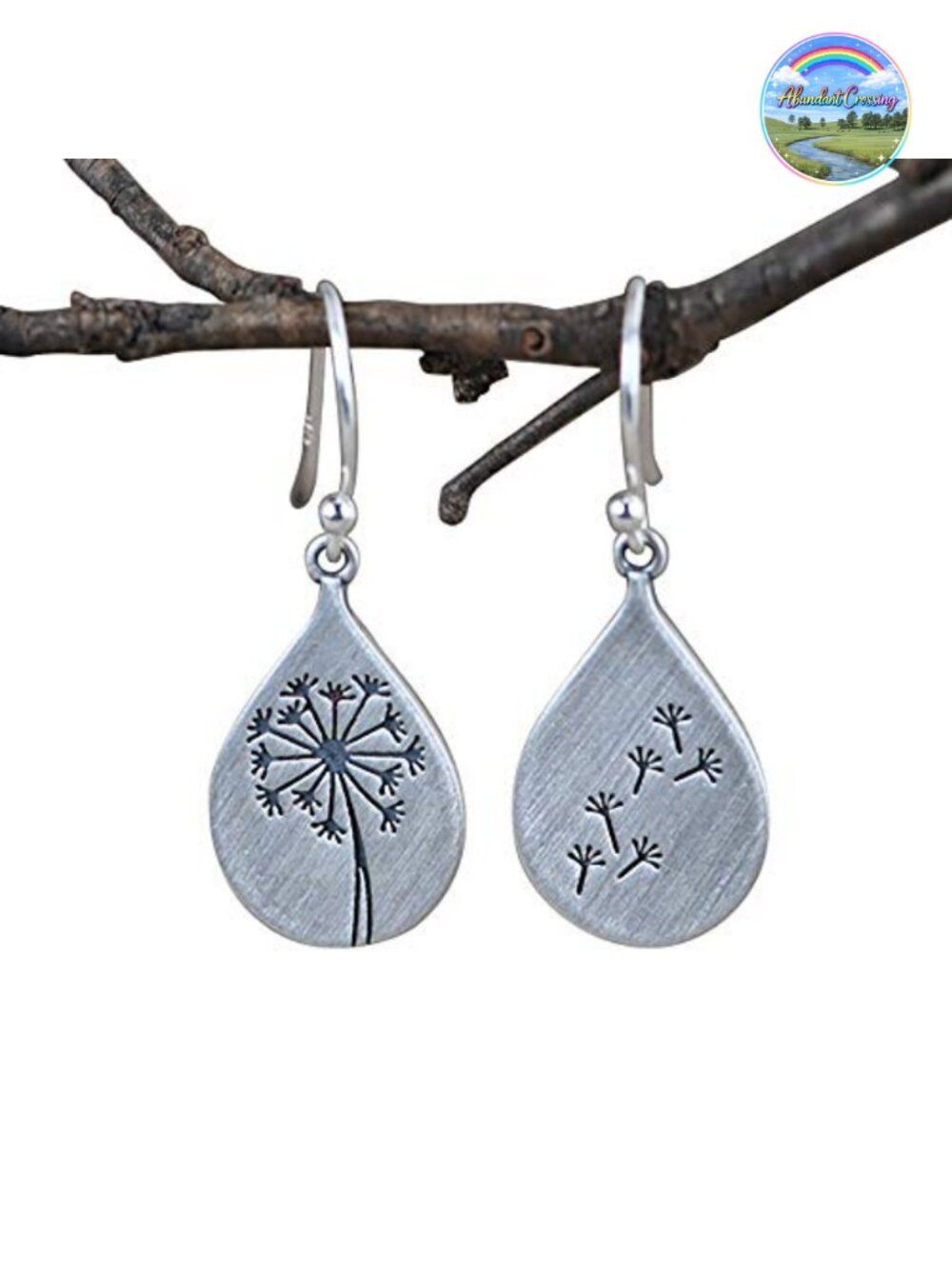 925 Sterling Silver Dandelion Drop Dangle Earrings